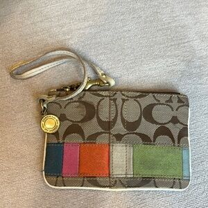 Coach wristlets wallet rainbow signature style